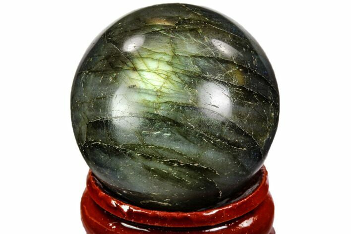 Flashy, Polished Labradorite Sphere - Great Color Play #105780